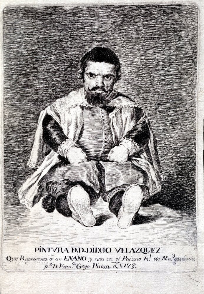 The Dwarf, Sebastián de Morra, at the Court of Felipe IV av Diego Velázquez