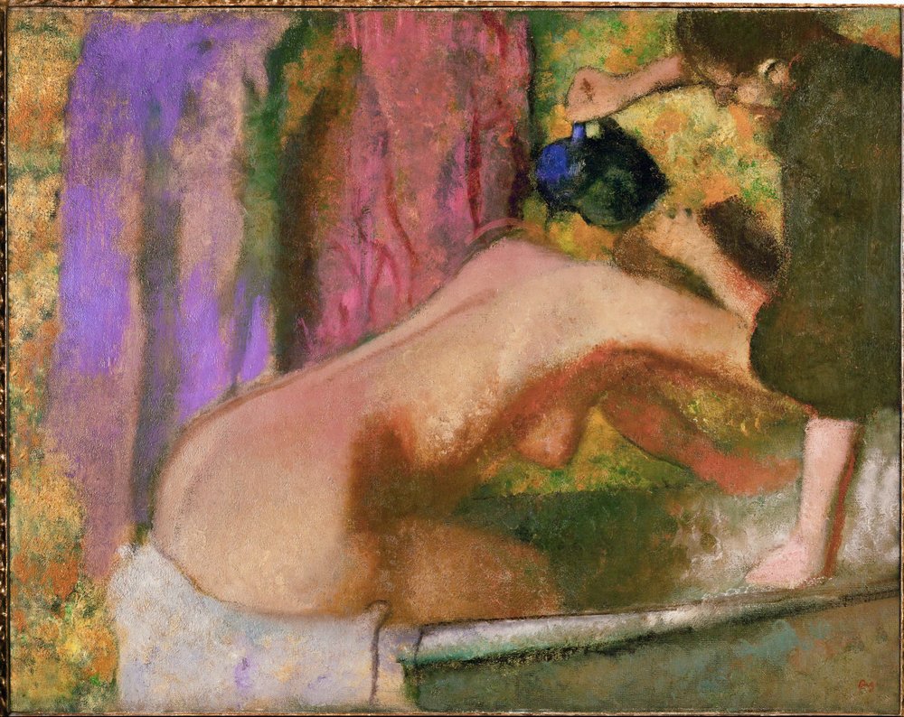 Kvinna i badkaret (olja på duk) av Edgar Degas