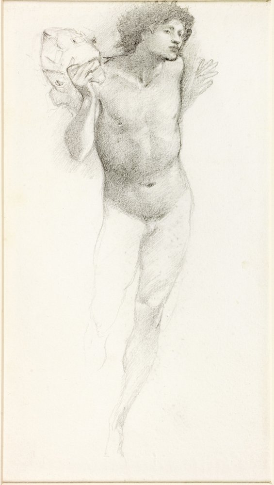 Undersökning av Perseus för "ödesstenen". av Edward Burne-Jones