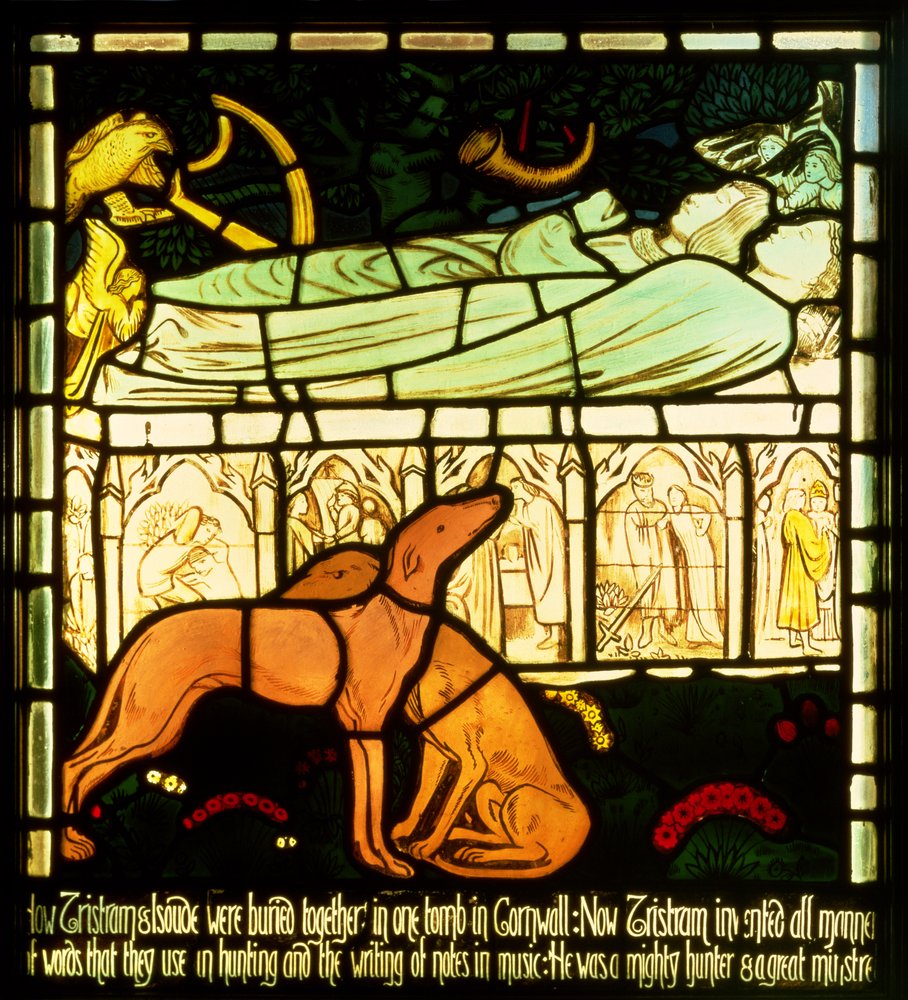 Tristan och Isolde den skönas grav, ur «Berättelsen om Tristan och Isolde», William Morris und Co. av Edward Burne-Jones