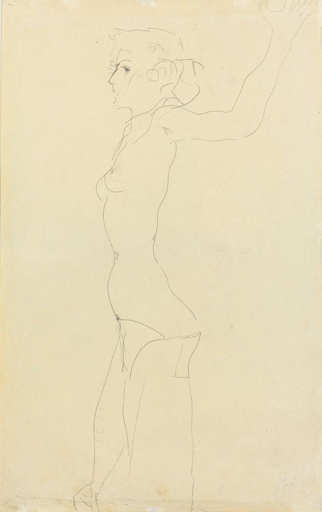 Naken kvinna; Madchenakt, 1911 av Egon Schiele