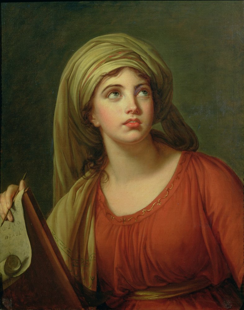 Porträtt av Emma Hart (ca 1765-1815), senare Lady Hamilton, som sibylla, ca 1792 av Elisabeth Louise Vigee-Lebrun