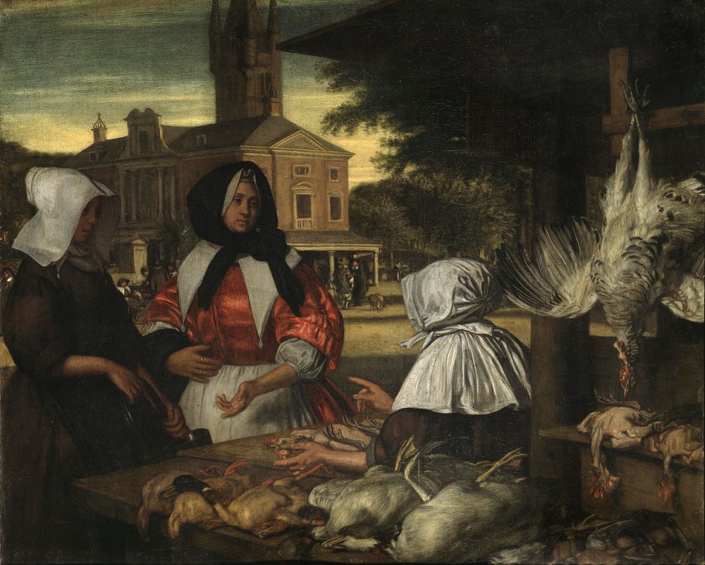 Fågelmarknaden, Amsterdam, ca 1660-70 av Emanuel de Witte