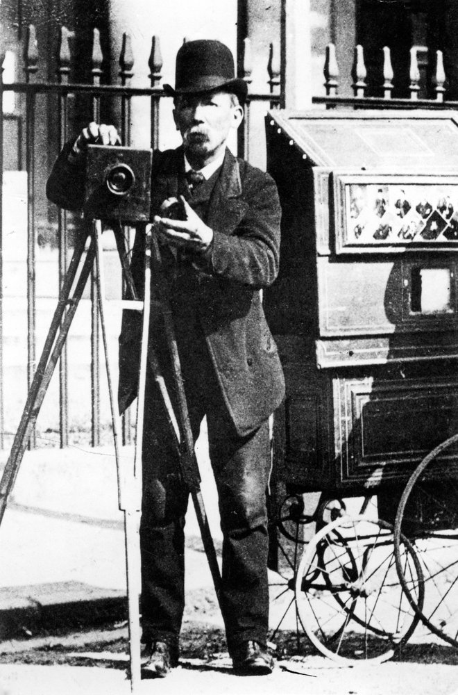 En resande fotograf, 1800-talet (foto) av English Photographer