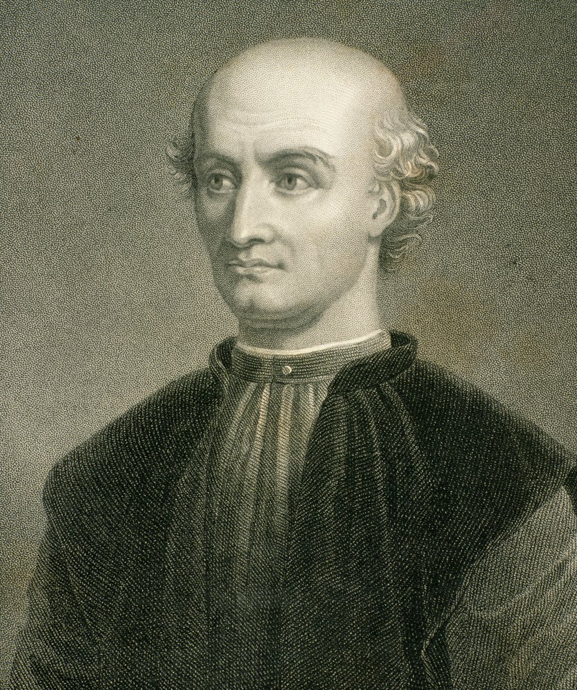 Donato Bramante (1444-1514) från "Gallery of Portraits", publicerad 1833 av English School