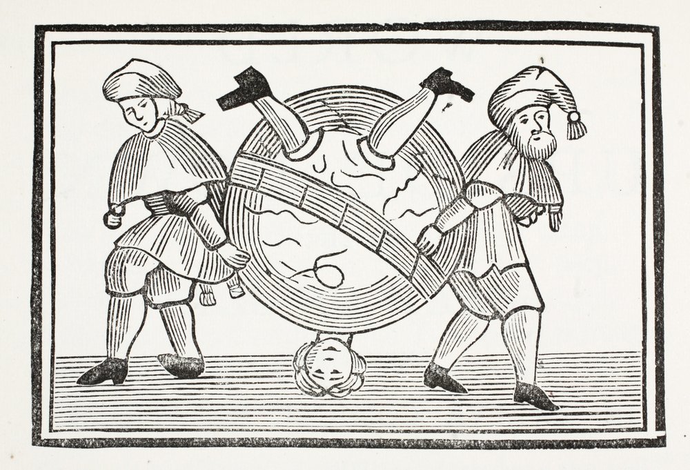 The World Turned Upside Down, illustration från Chap-books of the Eighteenth Century av John Ashton, pub. 1882 av English School