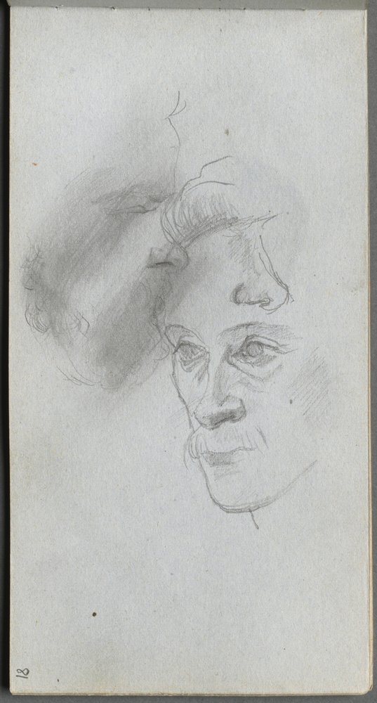 Skissbok, sidan 81: Study of Faces. av Jean-Louis Ernest Meissonier