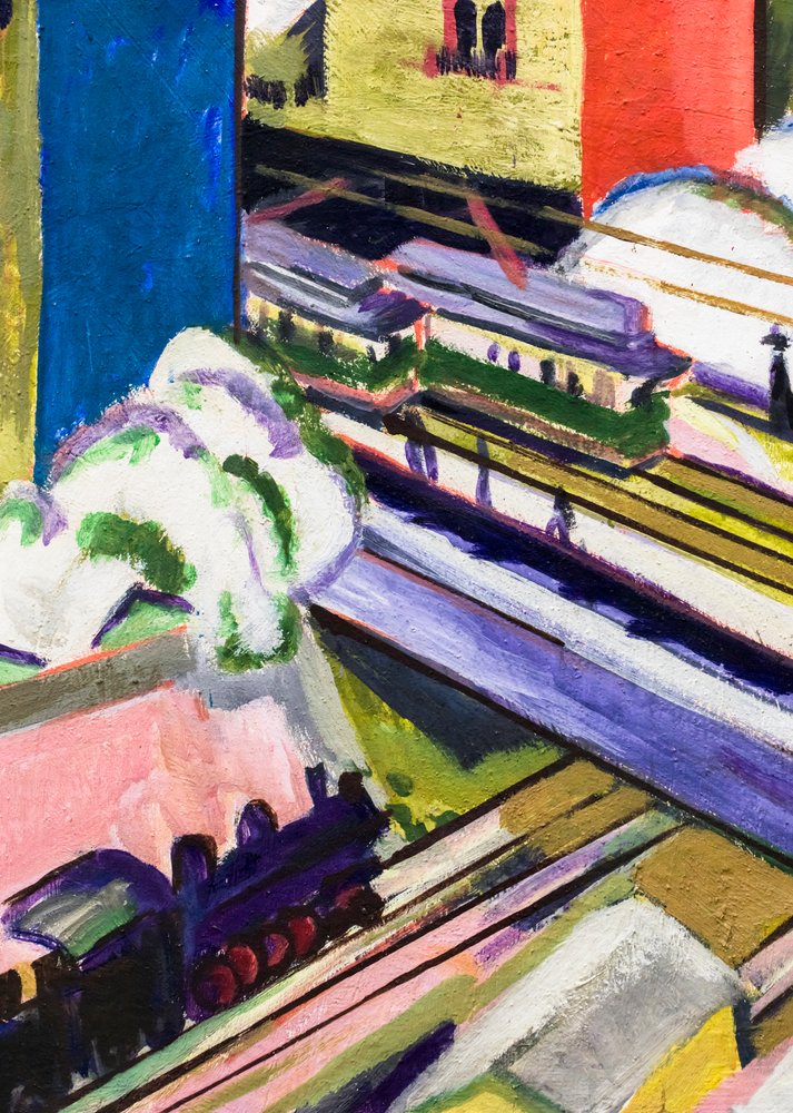 Wannseelinjen sedd genom ateljéfönstret av Ernst Ludwig Kirchner