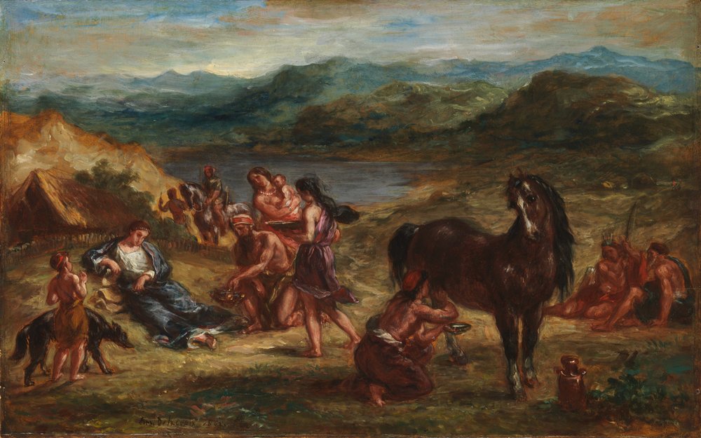 Ovidius bland skyterna av Ferdinand Victor Eugene Delacroix