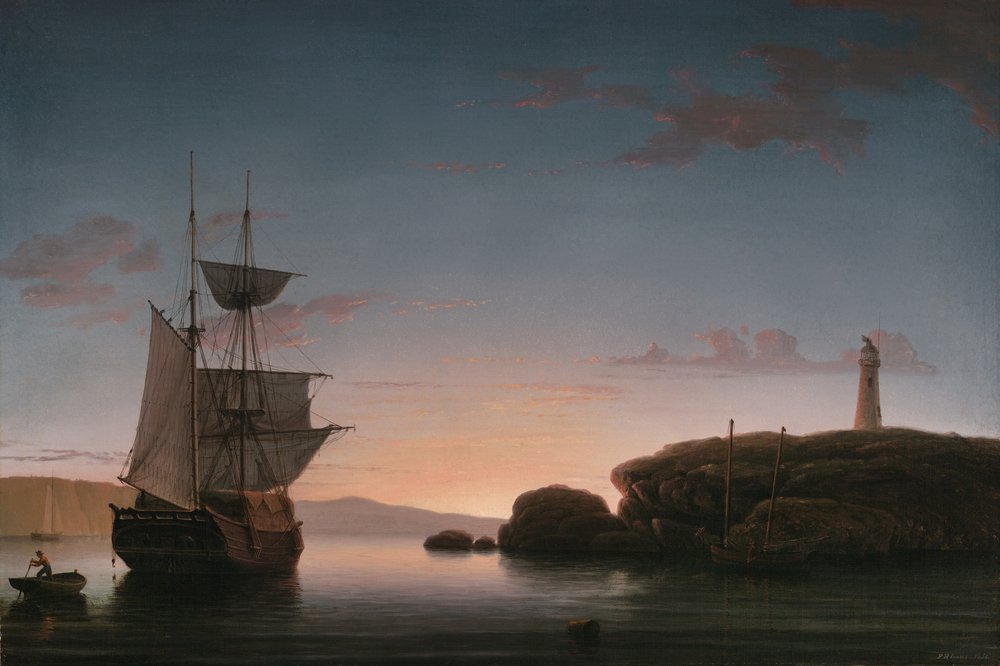 Fyren i Camden, Maine, 1851 av Fitz Henry Lane