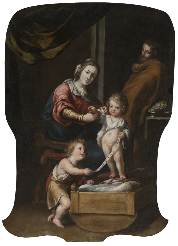Den heliga familjen med barnet Saint John av Follower of Antonio del Castillo y Saavedra