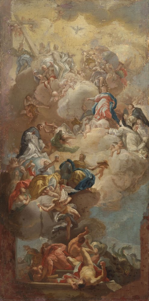 Förhärligandet av den helige Dominikus av Francesco (after) Solimena