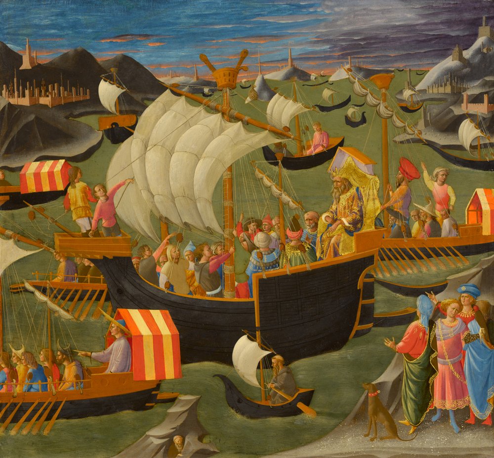 Kung Melchior seglar till det heliga landet, c.1445-50 av Francesco di Stefano Pesellino