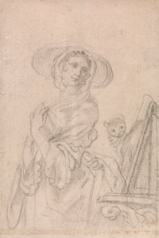 En studie för "Seeing - La Vue" (ett av de fem sinnena) av Francis Hayman
