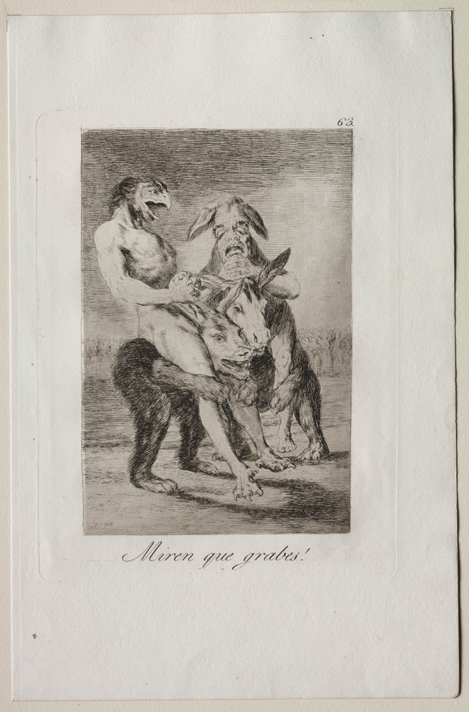 Caprices: Titta så högtidliga de är! av Francisco de Goya