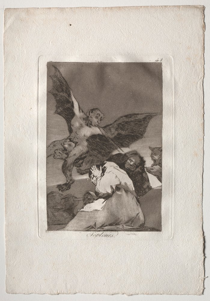 Ochenta Caprichos: Tale-Bearers-Blasts of Wind, 1793-1798. av Francisco de Goya