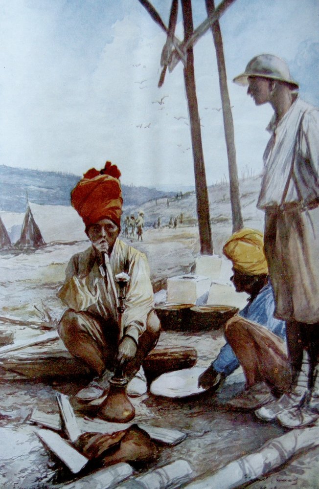 Indiska kavallerimän i vila, 1917 av Francois Flameng