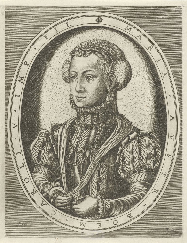 Porträtt av drottning Maria av Böhmen Porträtt av kungar, drottningar, prinsar och prinsessor (serietitel) av Frans Huys