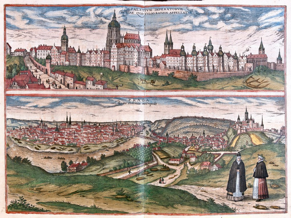 Prag, huvudstad i kungariket Böhmen, Tjeckien av Franz Hogenberg