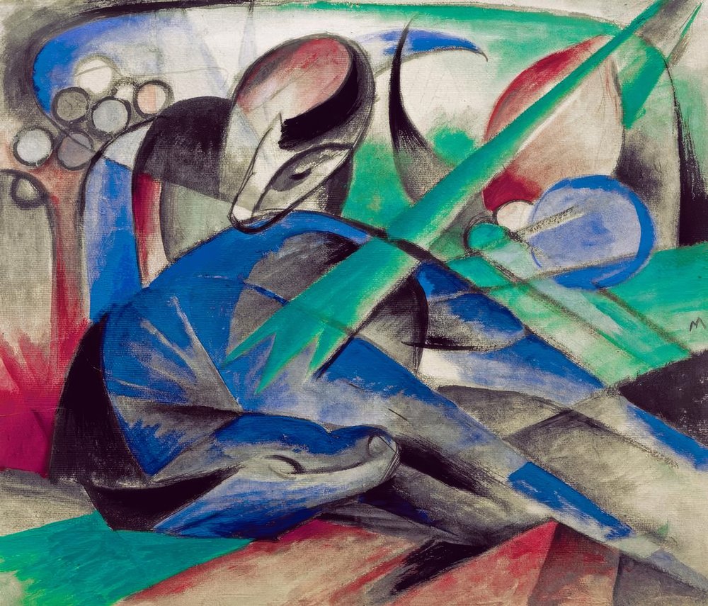 Drömmande häst av Franz Marc