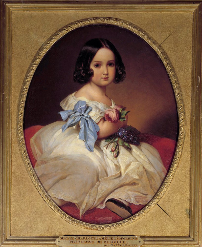 Porträtt av Marie Charlotte Amelie av Sachsen, Imperatrice av Mexiko (1840-1927) Målning av Xaver Winterhalter (1806-1873) 1842 Sön. 0,72x0,58 m av Franz Xaver Winterhalter