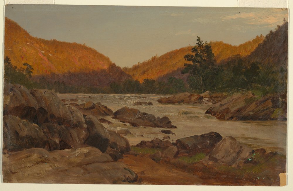 Teckning, Höstlandskap i North Carolina, 1865-70 av Frederic Edwin Church