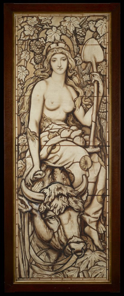 Earth, från serien The Four Elements, c.1888-89 (penna & bläck med tvätt över penna på papper) av Frederick G. Smith