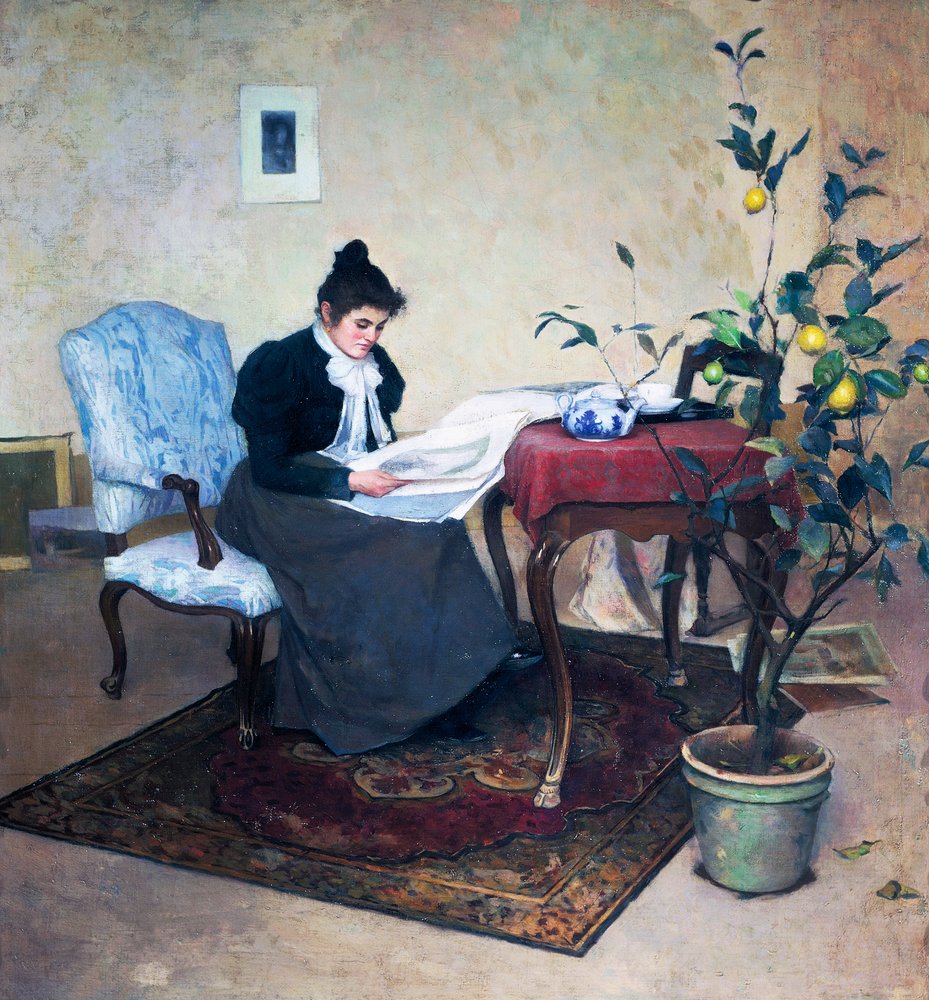 Min fru (olja på duk) av Frederico Boccardo