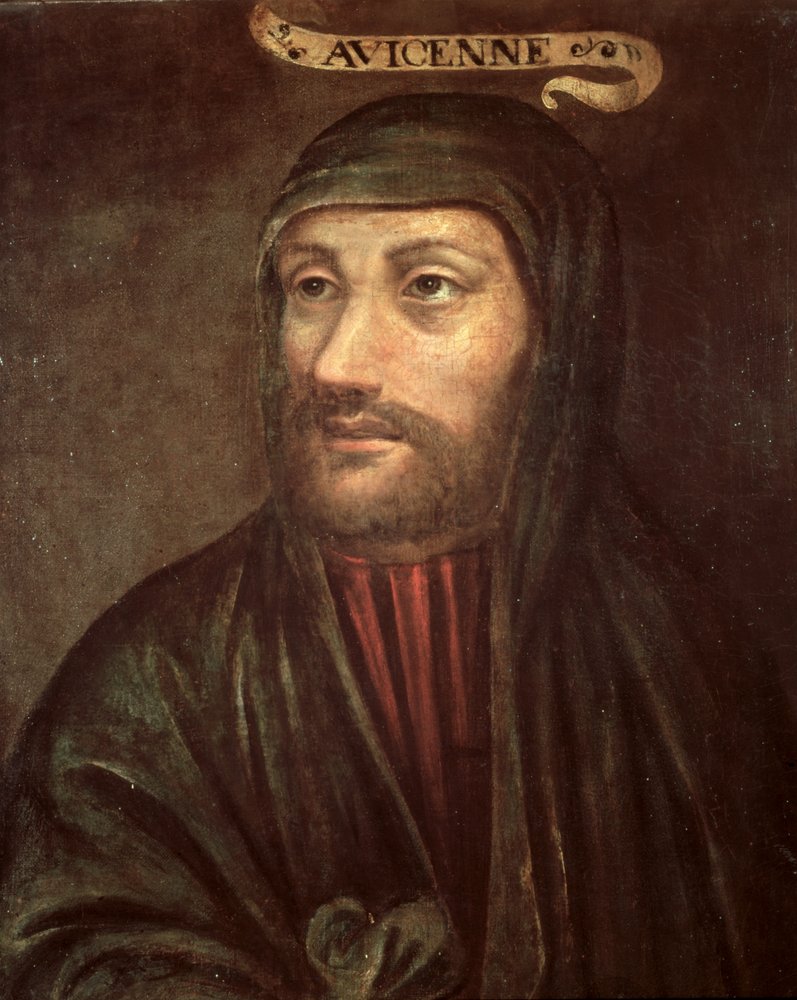 Fantasiporträtt av Avicenna (Ibn Sina) (ca 992-1037) av French School