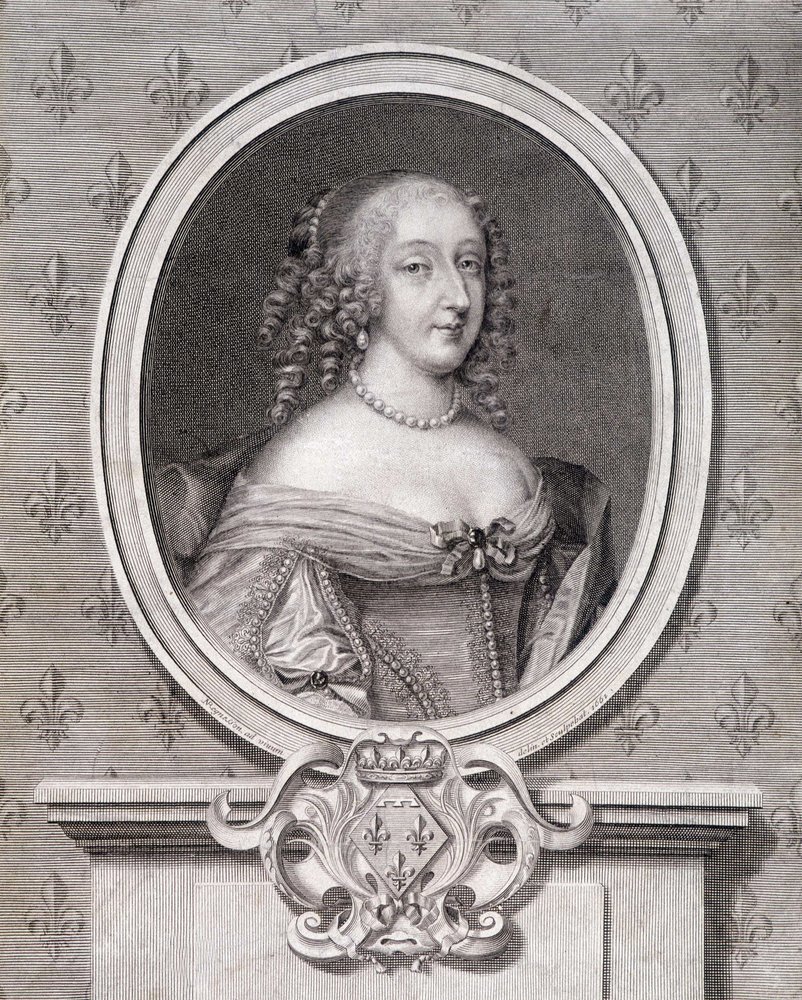 Porträtt av Mademoiselle de Montpensier kallad "Grande Mademoiselle" av French School