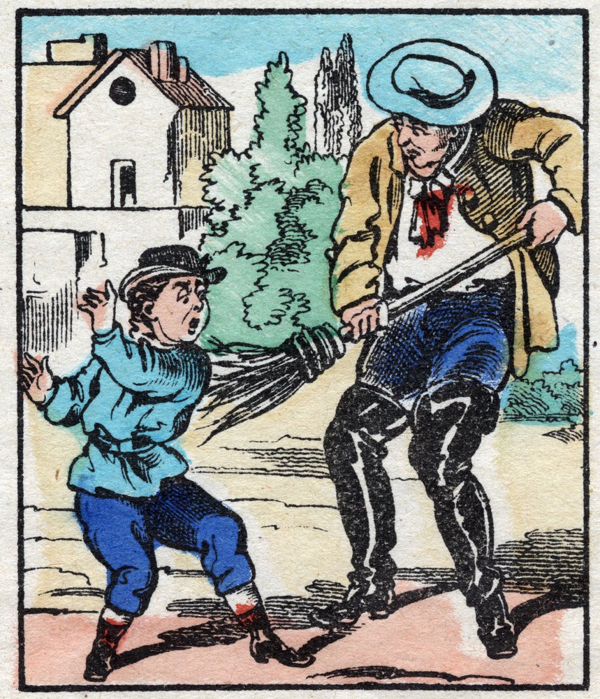 Soparen. Gravyr i "" La chanson des metier"". Epinal avbildning, sent 1800-tal. Privat samling av French School