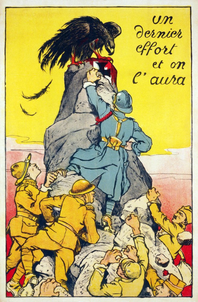 En sista ansträngning och vi har en pub. Paris ca 1918 (färglitografi) av French School