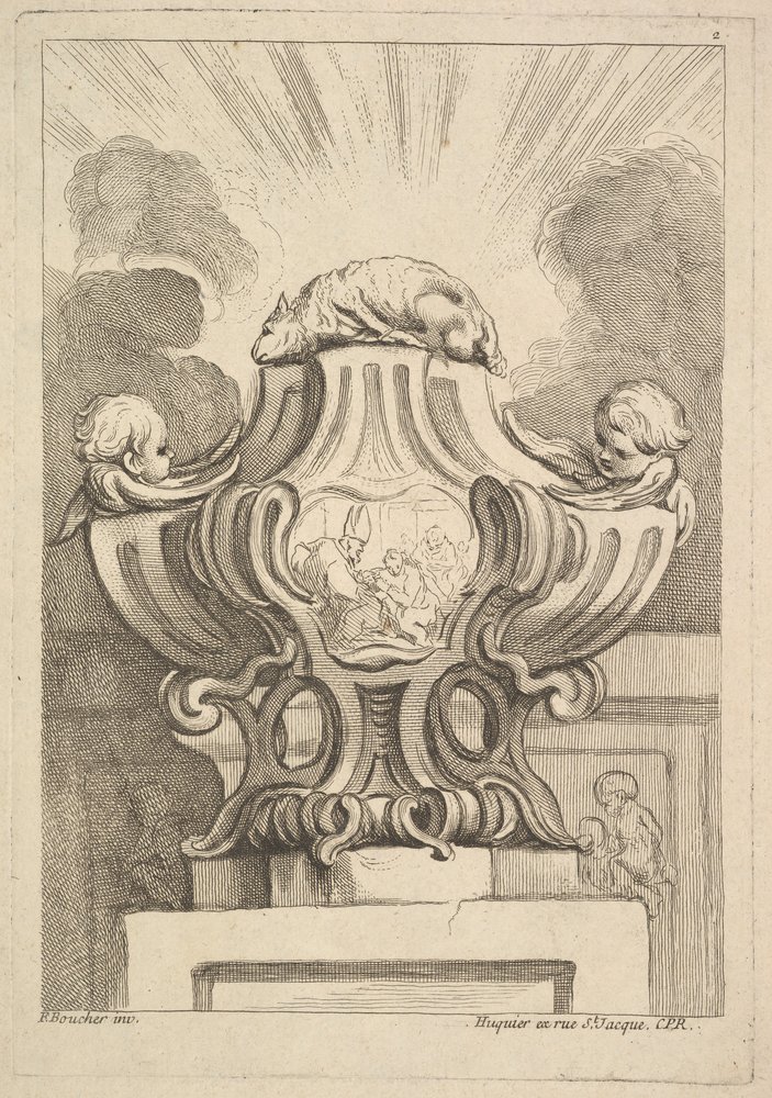 Design för en urna, 1725-72. av Gabriel Huquier