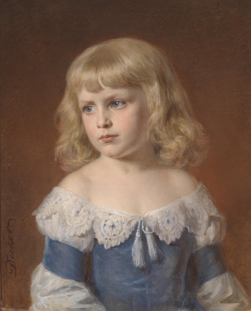 Porträtt av en blond flicka av Georg Decker
