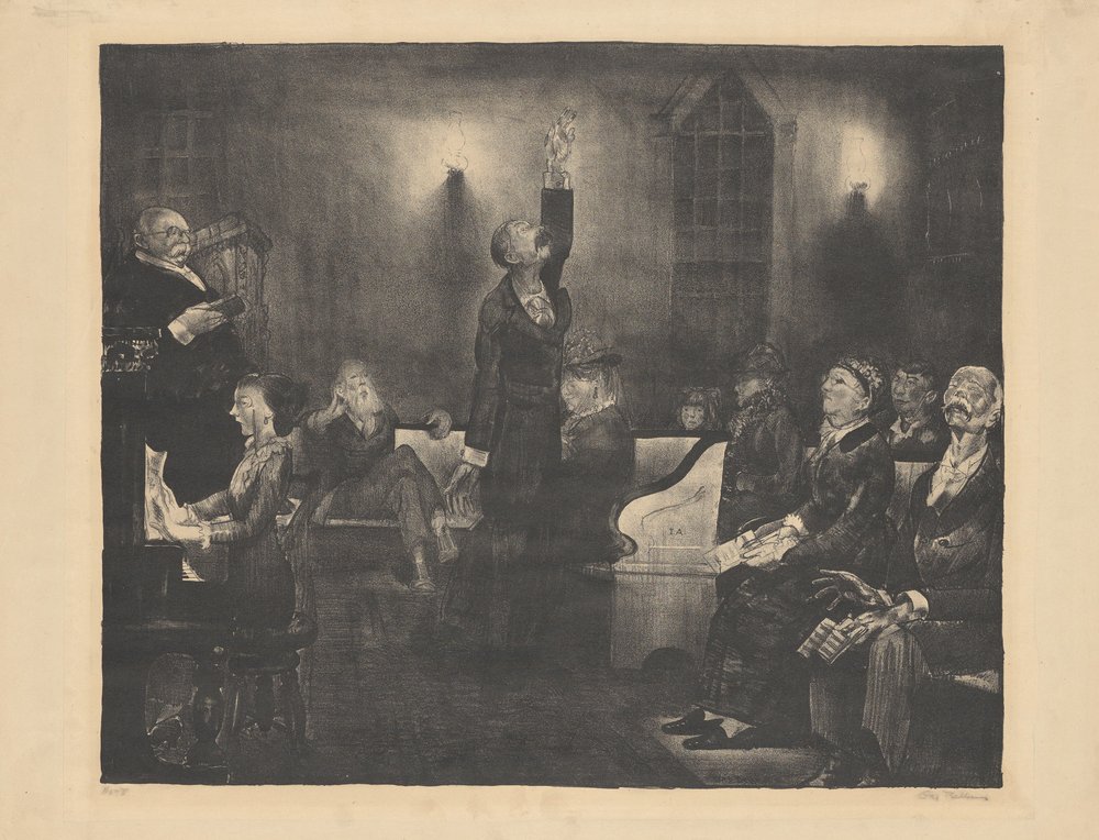 Bönemöte, andra stenen av George Bellows