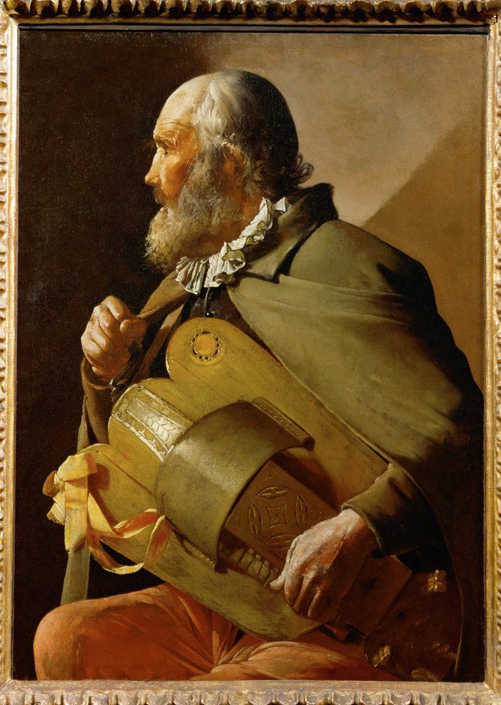 Player (målning på duk) av Georges de la Tour