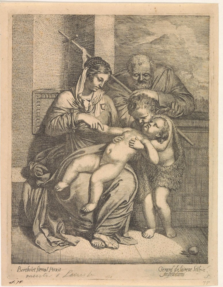 Den heliga familjen med Johannes Döparen av Gerard de Lairesse