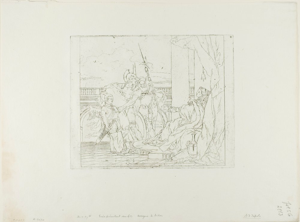 Aeneas presenterar sin son Ascanius för Dido av Giovanni Domenico Tiepolo