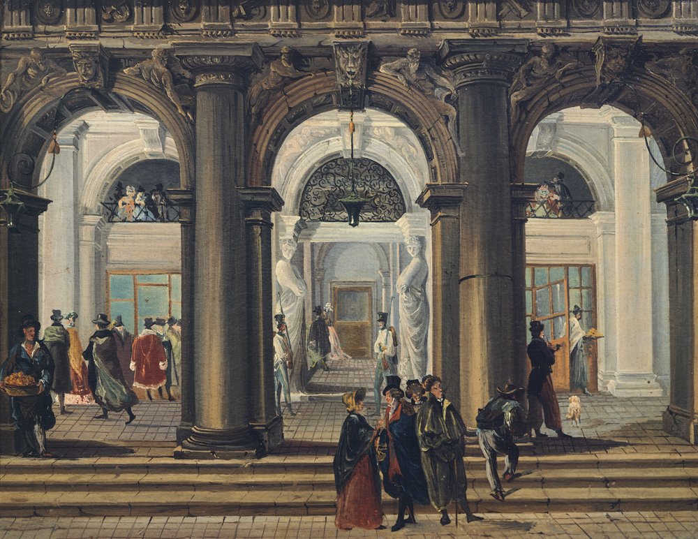 Entré till Marciana-biblioteket i Venedig, av Giuseppe Bernardino Bison (1762-1844), Italien av Giuseppe Bernardino Bison