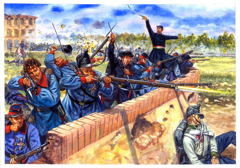 Risorgimento, Första italienska självständighetskriget, italienska studenter under slaget vid Curtatone och Montanara den 29 maj 1848 - Första italienska självständighetskriget, italienska studenter under slaget vid Curtatone och Montanara, den 29 maj 1848 av Giuseppe Rava