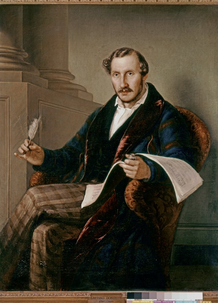 Porträtt av Domenico Gaetano Maria Donizzetti (olja på duk) av Giuseppe Rillosi