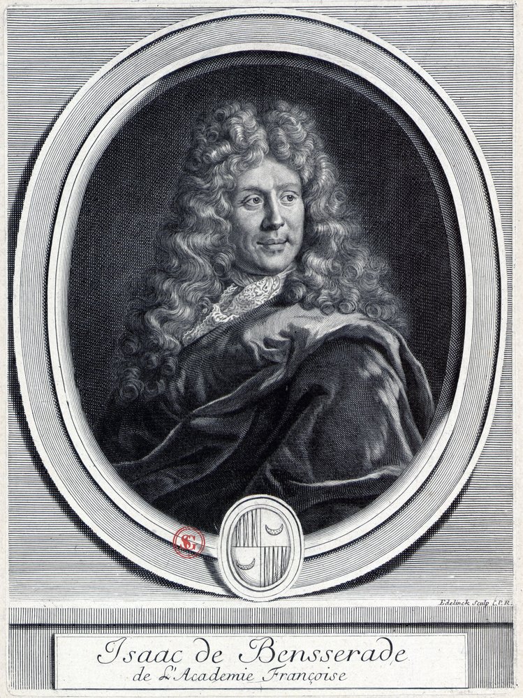 Isaac de Bensserade från Académie Françoise av Gérard Edelinck