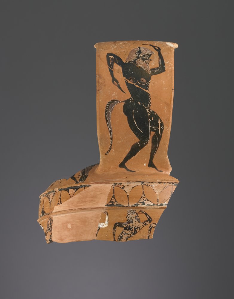 Atensk attisk svartfigur nikostenisk amforafragment, ca 550-40 f.Kr. (terrakotta) av Greek