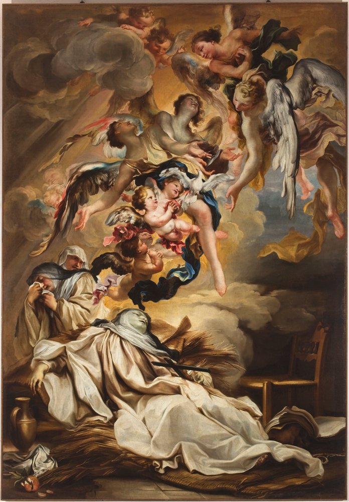 St. Scholasticas död, ca. 1700 av Gregorio De Ferrari