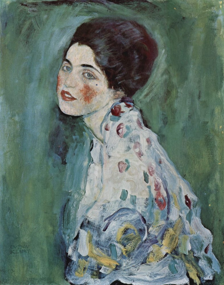 Porträtt av en dam av Gustav Klimt