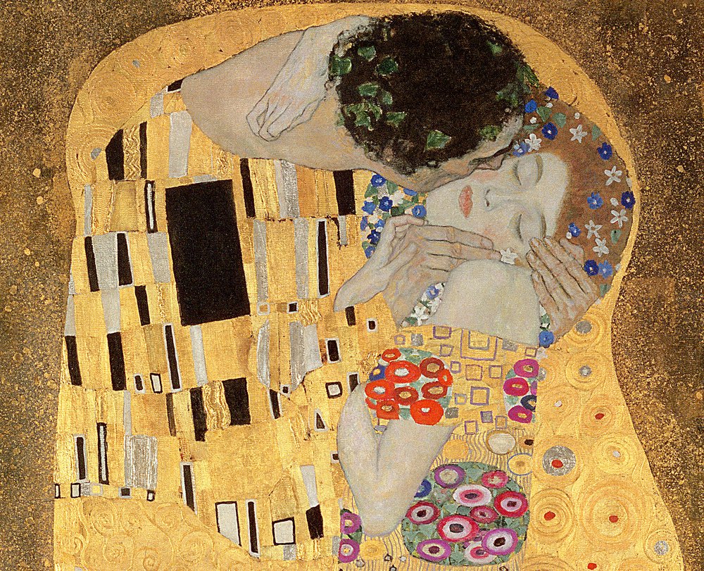 Kyssen, 1907-08, detalj av 601 av Gustav Klimt