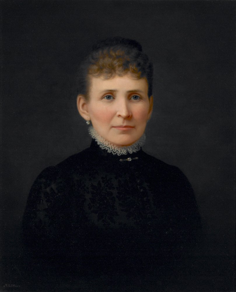 Porträtt av en kvinna, ca 1886 (olja på duk) av Hannah Brown Skeele