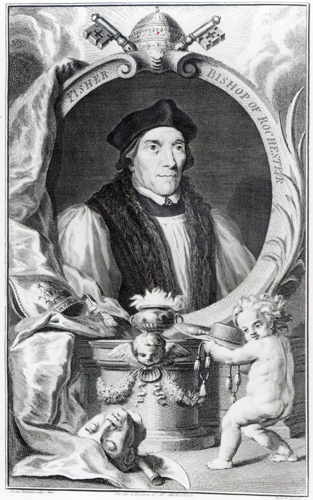 John Fisher, biskop av Rochester, graverad av Jacobus Houbraken, ca 1738-42 av Hans Holbein der Jüngere