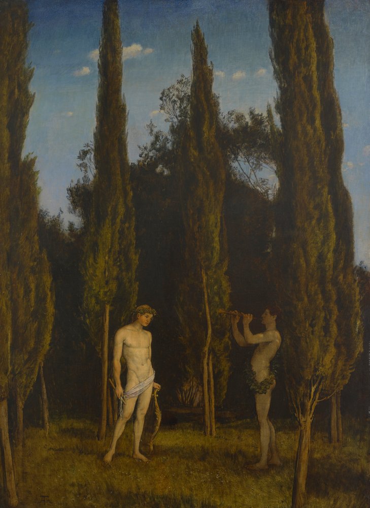 Apollo och Marsyas av Hans Thoma