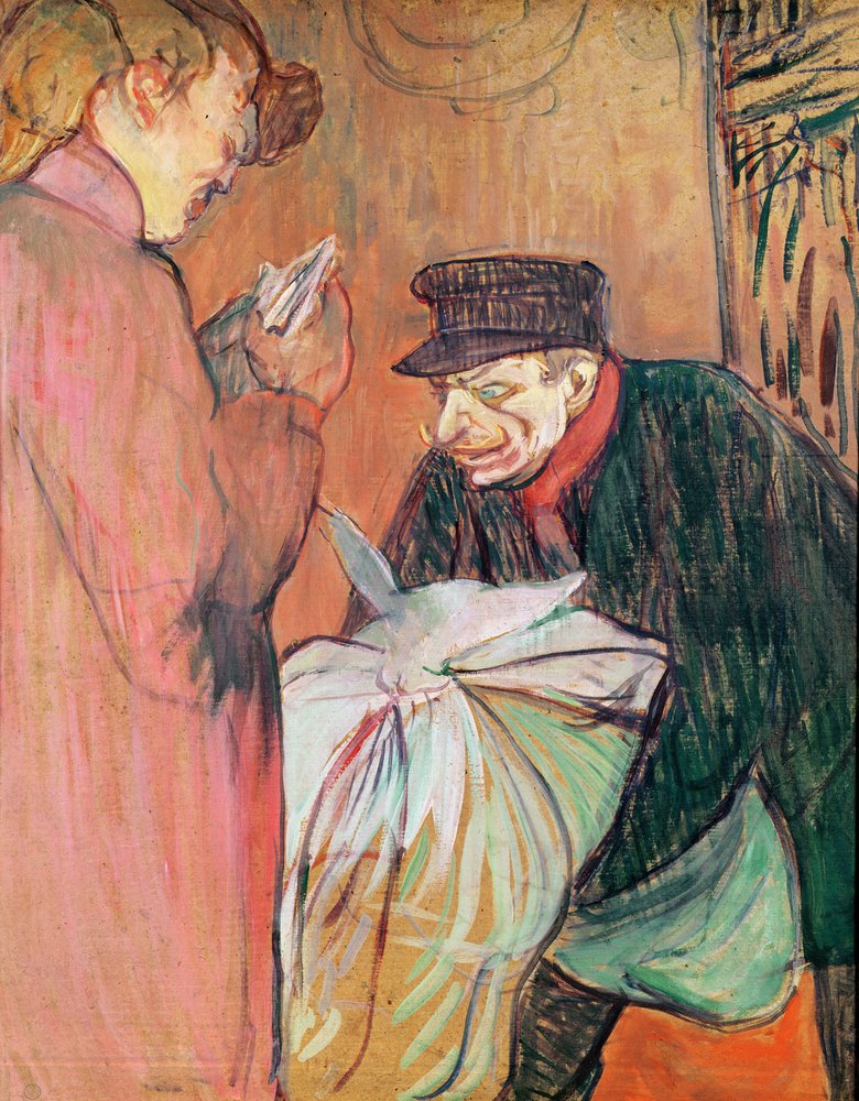 The Launderer of the House, 1894 (olja på kort) av Henri de Toulouse-Lautrec